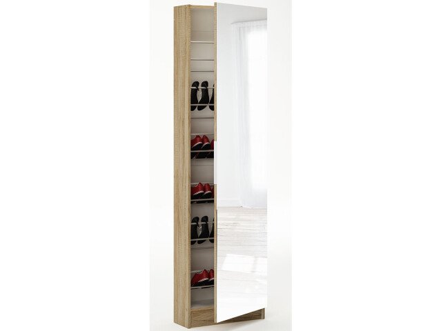 Schuhschrank >Goswin< in Sonoma Eiche - 50x180,5x20cm (BxHxT)