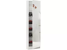 Schuhschrank >Goswin< in Weiß - 50x180,5x20cm (BxHxT)