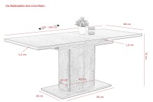 Esstisch >Ariana< in Artisan Eiche aus Holzwerkstoff - 120x76x80cm (BxHxT)