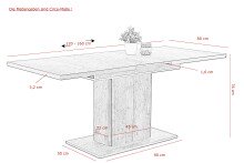 Esstisch >Ariana< in Oldwood/Schwarz aus Holzwerkstoff - 160x76x80cm (BxHxT)