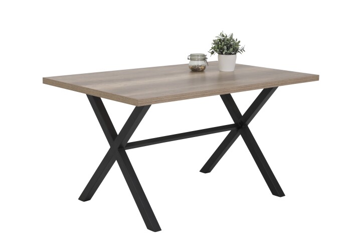 Esstisch >Flensburg< in wildeiche/anthrazit - 140x75x90 (BxHxT)