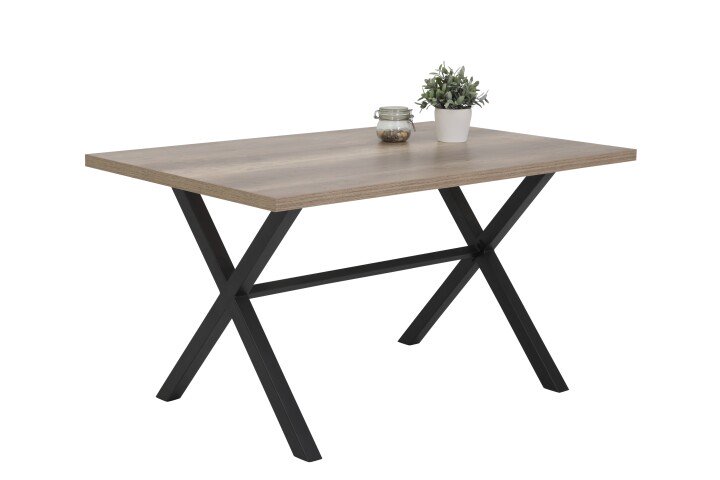 Esstisch >Flensburg< in wildeiche/anthrazit - 140x75x90 (BxHxT)