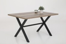 Esstisch >Flensburg< in wildeiche/anthrazit - 140x75x90 (BxHxT)