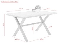 Esstisch >Flensburg< in wildeiche/anthrazit - 140x75x90 (BxHxT)