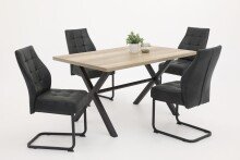 Esstisch >Flensburg< in wildeiche/anthrazit - 140x75x90 (BxHxT)