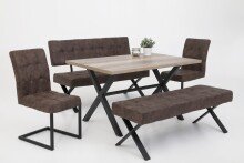 Esstisch >Flensburg< in wildeiche/anthrazit - 140x75x90 (BxHxT)
