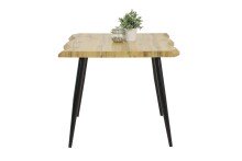 Esstisch >Sandra< in Wildeiche/Schwarz aus MDF -...