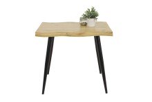 Esstisch >Sandra< in Wildeiche/Schwarz aus MDF - 90x76x90cm (BxHxT)