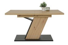 Säulen-Esstisch >Jenniffer< in Artisan Eiche/Schwarz - 180x76x90 (BxHxT)