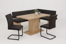 Säulen-Esstisch >Alex< in Artisan Eiche aus Holzwerkstoff - 138x76x80cm (BxHxT)