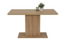 Säulen-Esstisch >Alex< in Artisan Eiche aus Holzwerkstoff - 138x76x80cm (BxHxT)