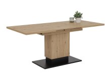Säulen-Esstisch >Lori< in Artisan Eiche/Schwarz - 120x76x80 (BxHxT)