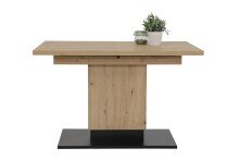 Säulen-Esstisch >Lori< in Artisan Eiche/Schwarz - 120x76x80 (BxHxT)