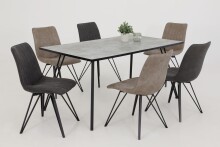 Esstisch >Tino< in Betonoptik aus Holzwerkstoff - 160x76x90cm (BxHxT)