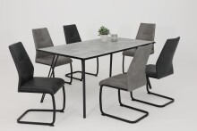 Esstisch >Tino< in Betonoptik aus Holzwerkstoff - 160x76x90cm (BxHxT)