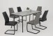 Esstisch >Tino< in Betonoptik aus Holzwerkstoff - 160x76x90cm (BxHxT)