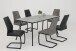 Esstisch >Tino< in Betonoptik aus Holzwerkstoff - 160x76x90cm (BxHxT)