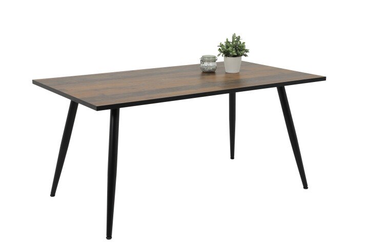 Esstisch >Susi< in schwarz/Oldwood/Schwarz aus Holzwerkstoff - 160x76x90 (BxHxT)