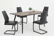 Esstisch >Susi< in schwarz/Oldwood/Schwarz aus Holzwerkstoff - 160x76x90 (BxHxT)
