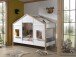 Hausbett >BABS< in Kiefer Farbe Oak/Weiß - 210x170x97 (BxHxT)