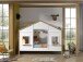 Hausbett >BABS< in Kiefer Farbe Oak/Weiß - 210x170x97 (BxHxT)