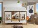 Hausbett >HAUSBETT< in Kiefer Farbe Oak/Weiß - 214x174x105 (BxHxT)