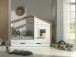 Hausbett >BABS< in Kiefer Farbe Oak/Weiß - 210x168,7x106 (BxHxT)