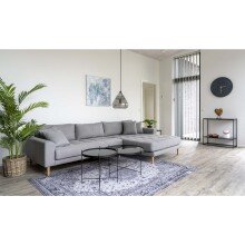 Ecksofa >Lido< in Hellgrau aus Schaum, Eiche, Polyester - 290x76x170cm (BxHxT)
