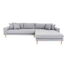 Ecksofa >Lido< in Hellgrau aus Schaum, Eiche,...