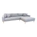Ecksofa >Lido< in Hellgrau aus Schaum, Eiche, Polyester - 290x76x170cm (BxHxT)