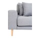Ecksofa >Lido< in Hellgrau aus Schaum, Eiche, Polyester - 290x76x170cm (BxHxT)