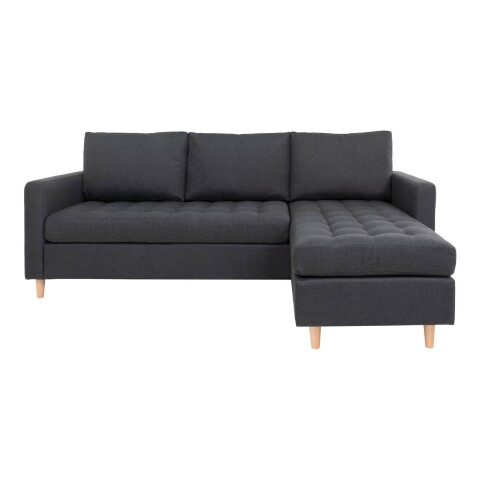 Ecksofa >Firenze< in Dunkelgrau aus Stoff - 219x45x151cm (BxHxT)