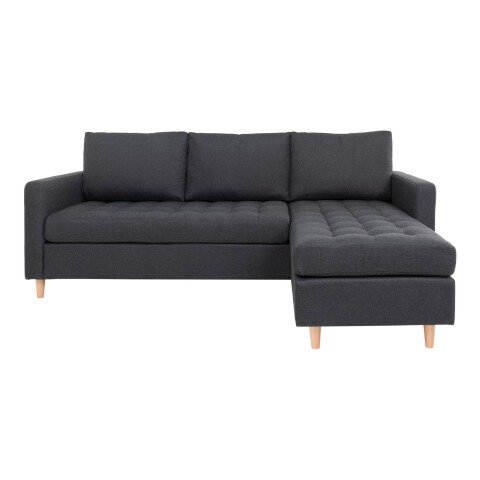 Ecksofa >Firenze< in Dunkelgrau aus Stoff - 219x45x151cm (BxHxT)