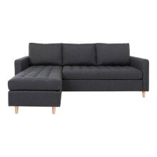 Ecksofa >Firenze< in Dunkelgrau aus Stoff - 219x45x151cm (BxHxT)