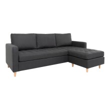 Ecksofa >Firenze< in Dunkelgrau aus Stoff - 219x45x151cm (BxHxT)