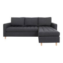 Ecksofa >Firenze< in Dunkelgrau aus Stoff -...