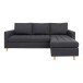 Ecksofa >Firenze< in Dunkelgrau aus Stoff - 219x45x151cm (BxHxT)