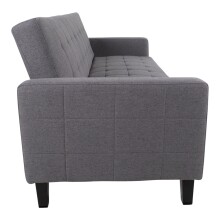 Schlafsofa >Milton< in Dunkelgrau aus Polyester, Birke - 204x81x82cm (BxHxT)