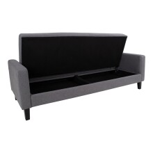 Schlafsofa >Milton< in Dunkelgrau aus Polyester, Birke - 204x81x82cm (BxHxT)