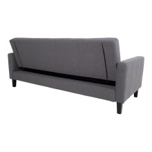 Schlafsofa >Milton< in Dunkelgrau aus Polyester, Birke - 204x81x82cm (BxHxT)