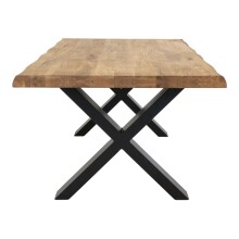 Couchtisch >Toulon< in Braun/Eiche geölt. Schwarz - 120x50x70 (BxHxT)