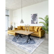 Couchtisch >Toulon< in Braun/Eiche geölt. Schwarz - 120x50x70 (BxHxT)