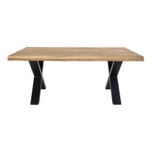 Couchtisch >Toulon< in Braun/Eiche geölt. Schwarz - 120x50x70 (BxHxT)