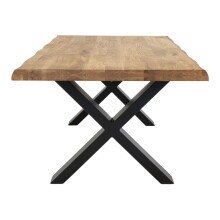 Couchtisch >Toulon< in Braun/Eiche geölt. Schwarz - 120x50x70 (BxHxT)