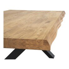 Couchtisch >Toulon< in Braun/Eiche geölt. Schwarz - 120x50x70 (BxHxT)