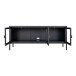 Vitrine >Brisbane< in Schwarz mit Glas aus Stahl, Glas - 140x85x40cm (BxHxT)