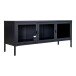Vitrine >Brisbane< in Schwarz mit Glas aus Stahl, Glas - 140x85x40cm (BxHxT)