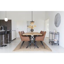 Esszimmerstuhl >Harbo< (2er-Set) in Vintage Braun - 55x87x65 (BxHxT)