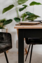 Esstisch >Coburg< ausziehbar 180cm, Artisan Eiche / Schwarz - 140/180x76,5x80 (BxHxT)