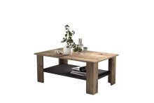 Couchtisch >PORTUM< in Braun/Grau aus Holzwerkstoff - 106,5x45,4x66,5cm (BxHxT)